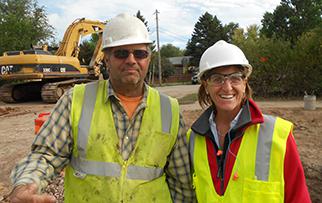 BSA on a construction site conducting a management system audit.